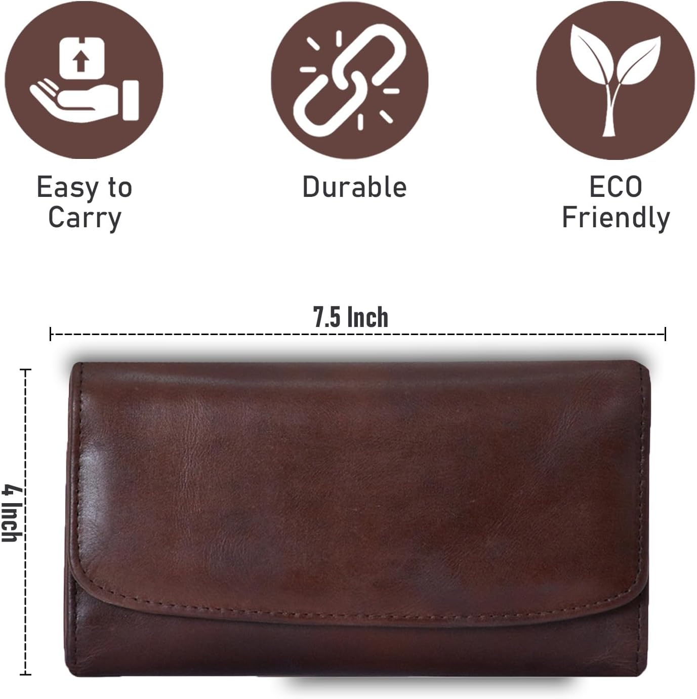 HOTGenuine Leather Wallets for Women 2024 RFID Blocking Ladies Large Trifold Slim Clutch Brown Wallet for Women - 13 Card Slots, 4 Cash Slots - Fits iPhone 14