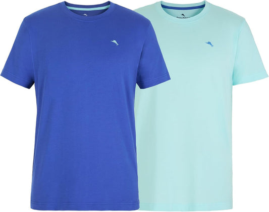 HOTTommy Bahama - Men's Essential 2 Pack T Shirts, Short Sleeve Crew Neck Stretch Jersey Top for Sleep or Lounge