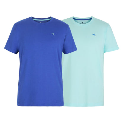 HOTTommy Bahama - Men's Essential 2 Pack T Shirts, Short Sleeve Crew Neck Stretch Jersey Top for Sleep or Lounge