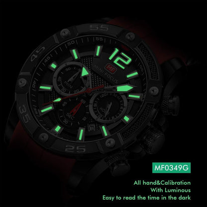 HOTMF MINI FOCUS Men Watches Unique Casual Wrist Watches (Chronograph/Waterproof/Luminous/Calendar/24 Hours) Silicon Band Fashion Watches for Men