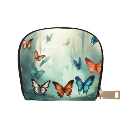 HOTLeather Credit Card Holder for Women Men Wallet Mini Coin Purse Pouch Cute Sea Animal Manatee Change Purse With Zipper Business Card Case