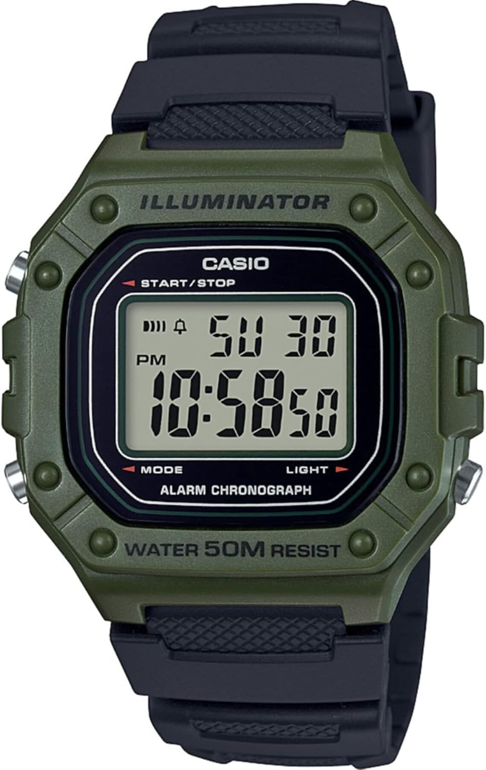 HOTCasio W218H Series | Men’s Digital Watch | 50M WR | 1/100 Second Stopwatch | 100 SEC Chronograph | LED Backlight | Countdown Timer | Daily Alarm | Hourly Time Signal | 7 Year Battery