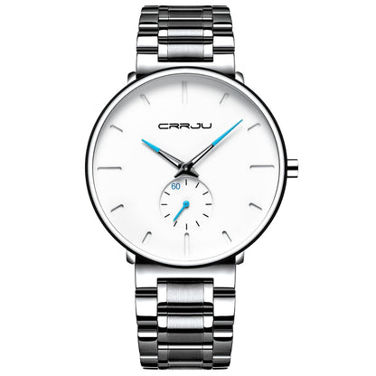 HOTMens Watches Ultra-Thin Minimalist Waterproof-Fashion Wrist Watch for Men Unisex Dress with Stainless Steel Band-Black Hands