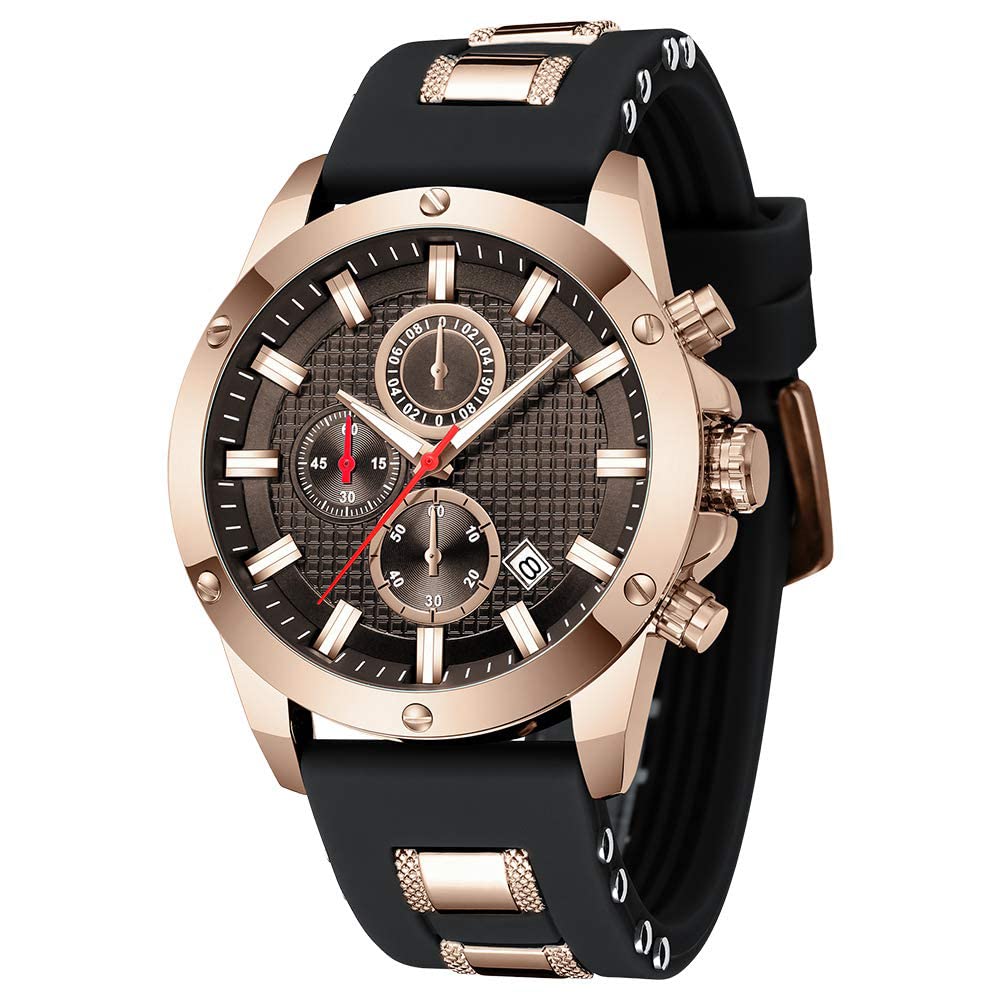 HOTAIMES Watch for Men Sport Military Waterproof Chronograph Mens Watches Analog Quartz Big Face Classic Stylish Fashion Casual Designer Business Work Wrist Watch Elegant Gift for Men