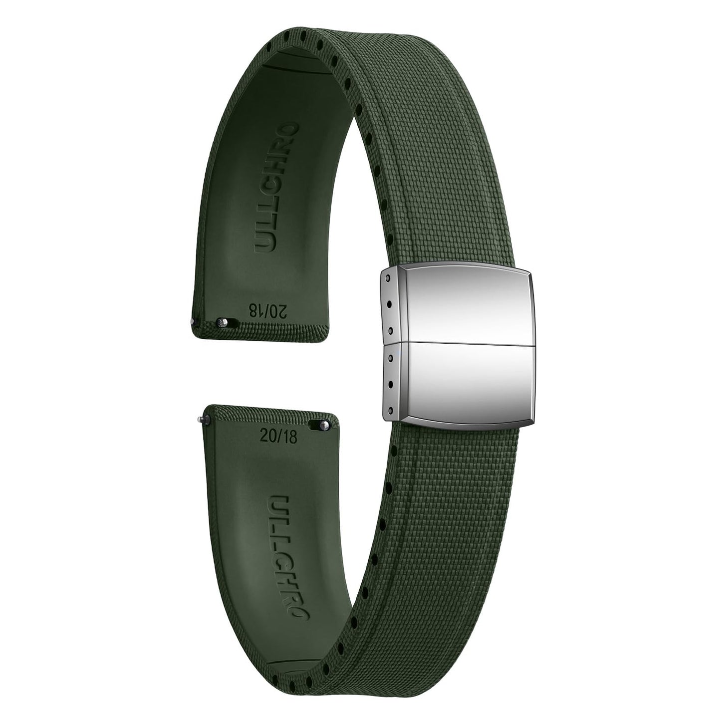 HOTFKM Rubber Watch Strap 20mm, Quick Release Watch Band 22mm for Men Women, Waterproof Soft Premium Fluororubber Cut to Size 18mm 19mm 21mm 23mm 24mm Deployment Clasp