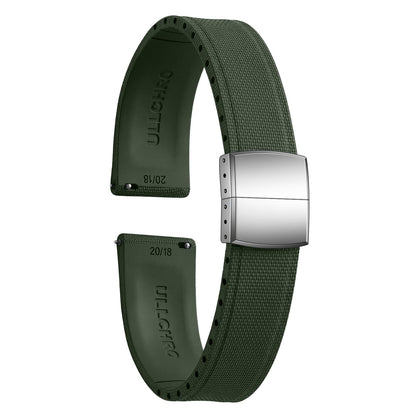 HOTFKM Rubber Watch Strap 20mm, Quick Release Watch Band 22mm for Men Women, Waterproof Soft Premium Fluororubber Cut to Size 18mm 19mm 21mm 23mm 24mm Deployment Clasp