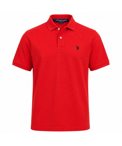 HOTU.S. Polo Assn. Men's Classic Polo Shirt, Two-Button Closure Pique Polo Shirt, Summer Fashion Golf Shirt | Two-Button Closure Pique Polo Shirt, Summer Fashion Golf Shirt