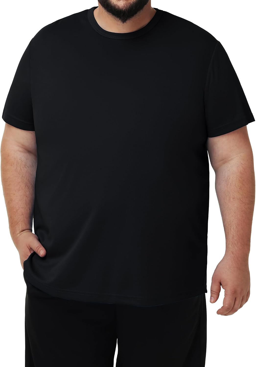 HOTMen's 3 Pack Lightweight Plus Size Short Sleeve T-Shirt Crew Neck Big & Tall Sizes Stretch T-Shirt for Casual Wear