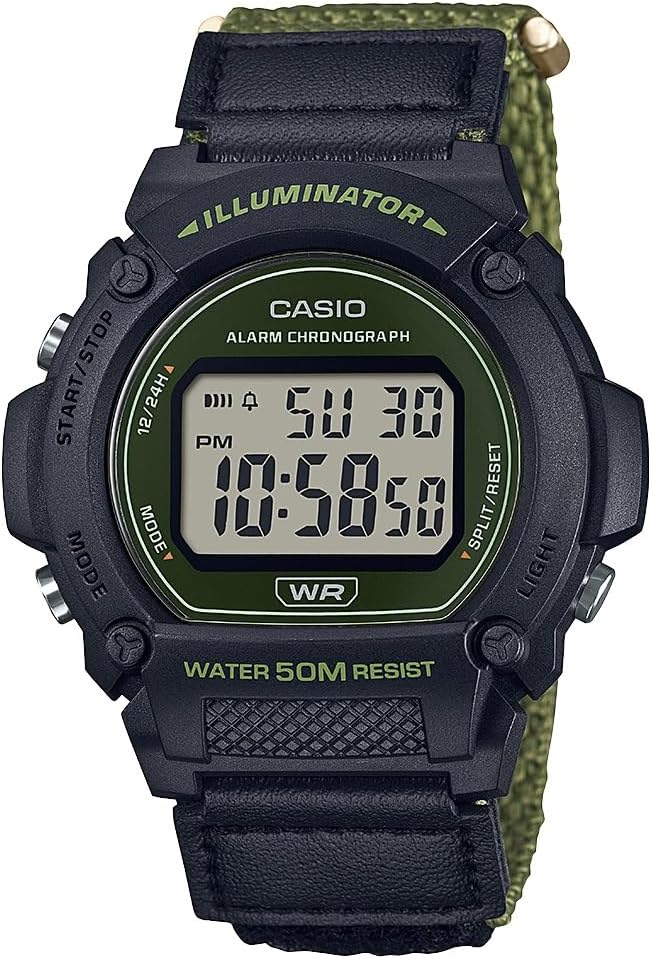 HOTCasio W219H Series | Men’s Digital Watch | 50M WR | LED Illuminator | 100 SEC Chronograph | 1/100 SEC Stopwatch | Daily Alarm | Hourly Time Signal | Auto Calendar | 7 Year Battery