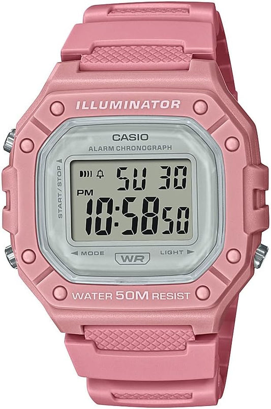 HOTCasio W218H Series | Men’s Digital Watch | 50M WR | 1/100 Second Stopwatch | 100 SEC Chronograph | LED Backlight | Countdown Timer | Daily Alarm | Hourly Time Signal | 7 Year Battery