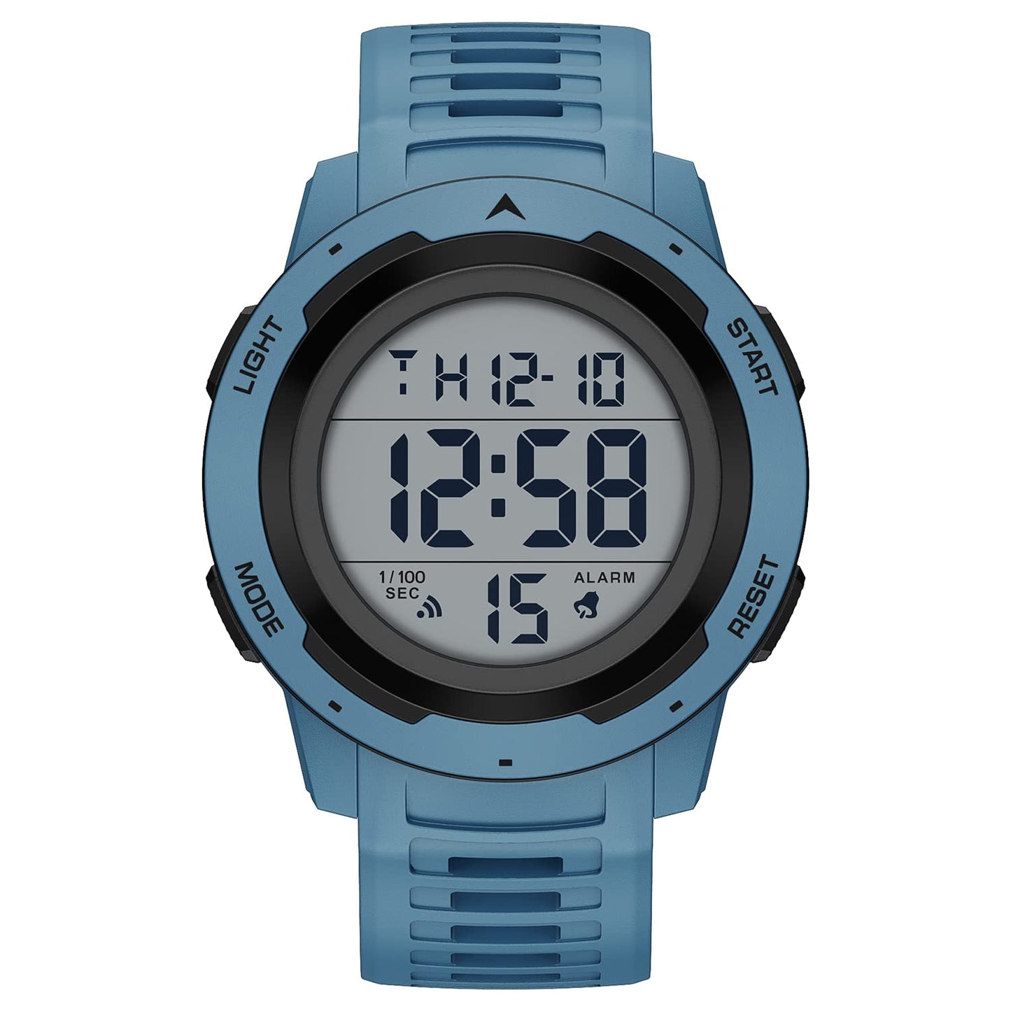 HOTGOLDEN HOUR Mens Waterproof Digital Sport Watches Wide Screen Easy Read Display Military Style with Rubber Strap