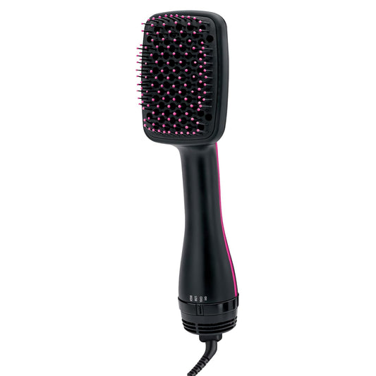 HOTREVLON One-Step Hair Dryer and Styler, All-in-One Hair Brush Straightener for Salon-Quality Smooth & Straight Styles, Black