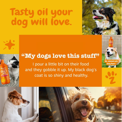 HOTZesty Paws Wild Alaskan Omega-3 Blend Pollock + Salmon Oil for Dogs and Cats- Skin and Coat Support, Omega 3 Supplement for Pets, 32oz