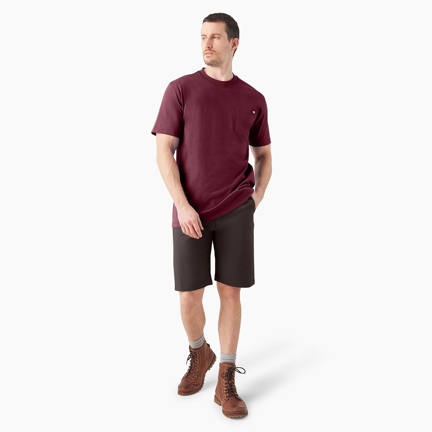 HOTDickies Men's Heavyweight Heathered Short Sleeve Pocket T-Shirt