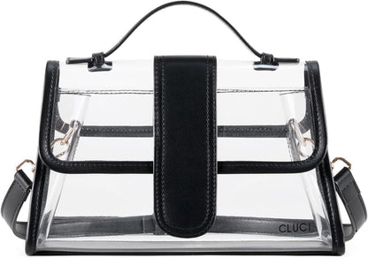 HOTCLUCI Clear Bag for Stadium Events Bundles with Small Wallet for Women