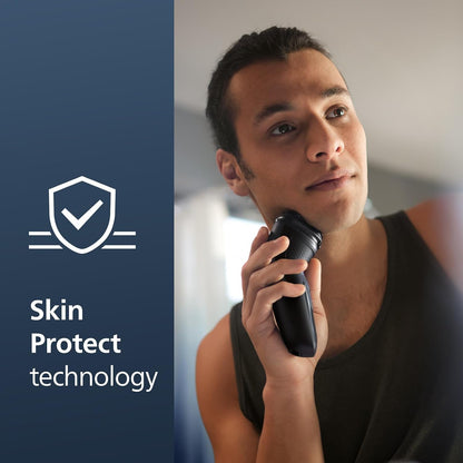 HOTPhilips Norelco Shaver 2400 Series, Wet and Dry Electric Shaver, Pop-up Trimmer, P-Cap, Deep Black, Model X3001/90