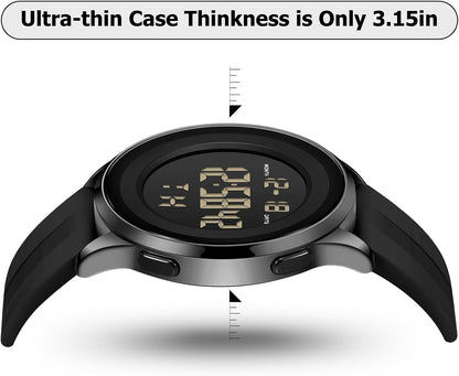 HOTCOSSINIGE Mens Digital Waterproof Military Watch for Men Black Dive Tactical Sports Minimalist Ultra-Thin Wrist Watch