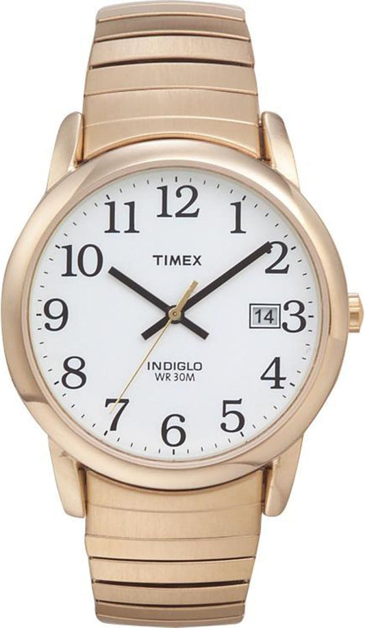 HOTTimex Men's Easy Reader 35mm Watch - Gold-Tone Expansion Band White Dial Gold Tone Case