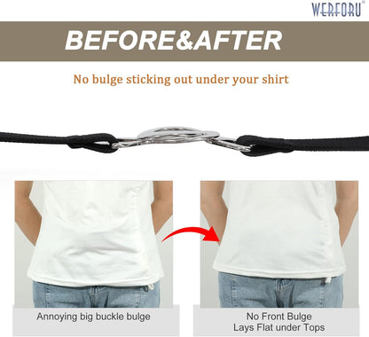 HOTWERFORU Women Skinny Elastic Waist Belt Stretchy Thin Belt for Dress Jeans