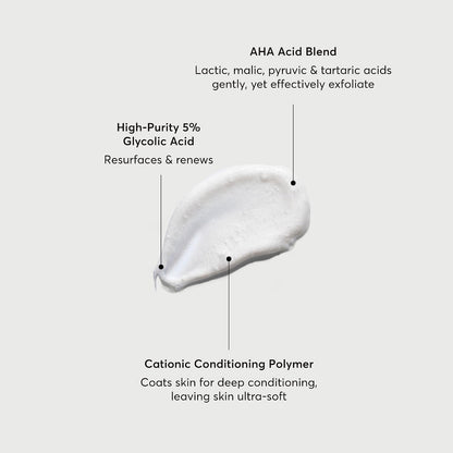 HOTNaturium The Smoother Glycolic Acid Exfoliating Body Wash, Soft & Smoothing Cleanser, 16.9 oz