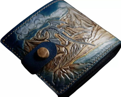HOTDragon Wallet, Animal, Dragon War Wallet, 3D Genuine Leather Wallet, Carving Wallet, Bifold Wallet, Biker Wallet, Animal Wallet, Airbrush Art, Custom wallet, Tooled Wallet, A