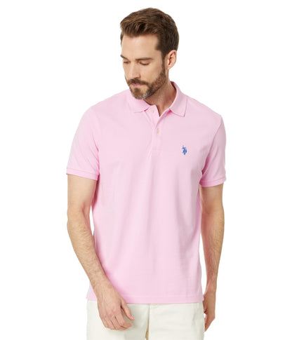 HOTU.S. Polo Assn. Men's Classic Polo Shirt, Two-Button Closure Pique Polo Shirt, Summer Fashion Golf Shirt | Two-Button Closure Pique Polo Shirt, Summer Fashion Golf Shirt