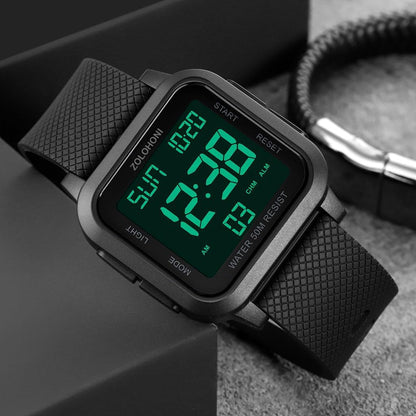 HOTMens Digital Watches for Men Waterproof Large Square Wrist Watch | Big face wristwatch for women, Simple work watches for men,Reloj para hombre,Chronograph,Alarm,Stopwatch,Dual Time,Date,Light