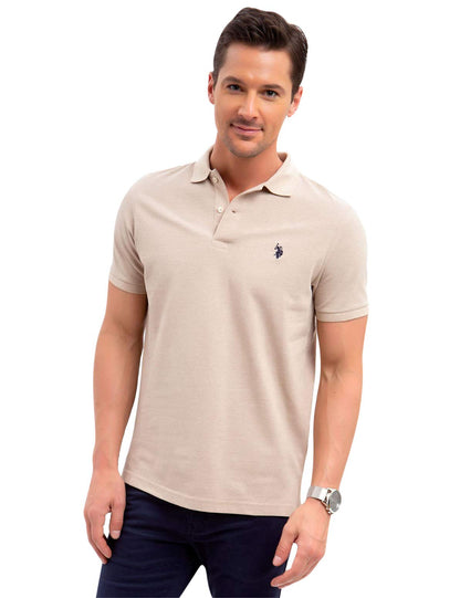 HOTU.S. Polo Assn. Men's Classic Polo Shirt, Two-Button Closure Pique Polo Shirt, Summer Fashion Golf Shirt | Two-Button Closure Pique Polo Shirt, Summer Fashion Golf Shirt
