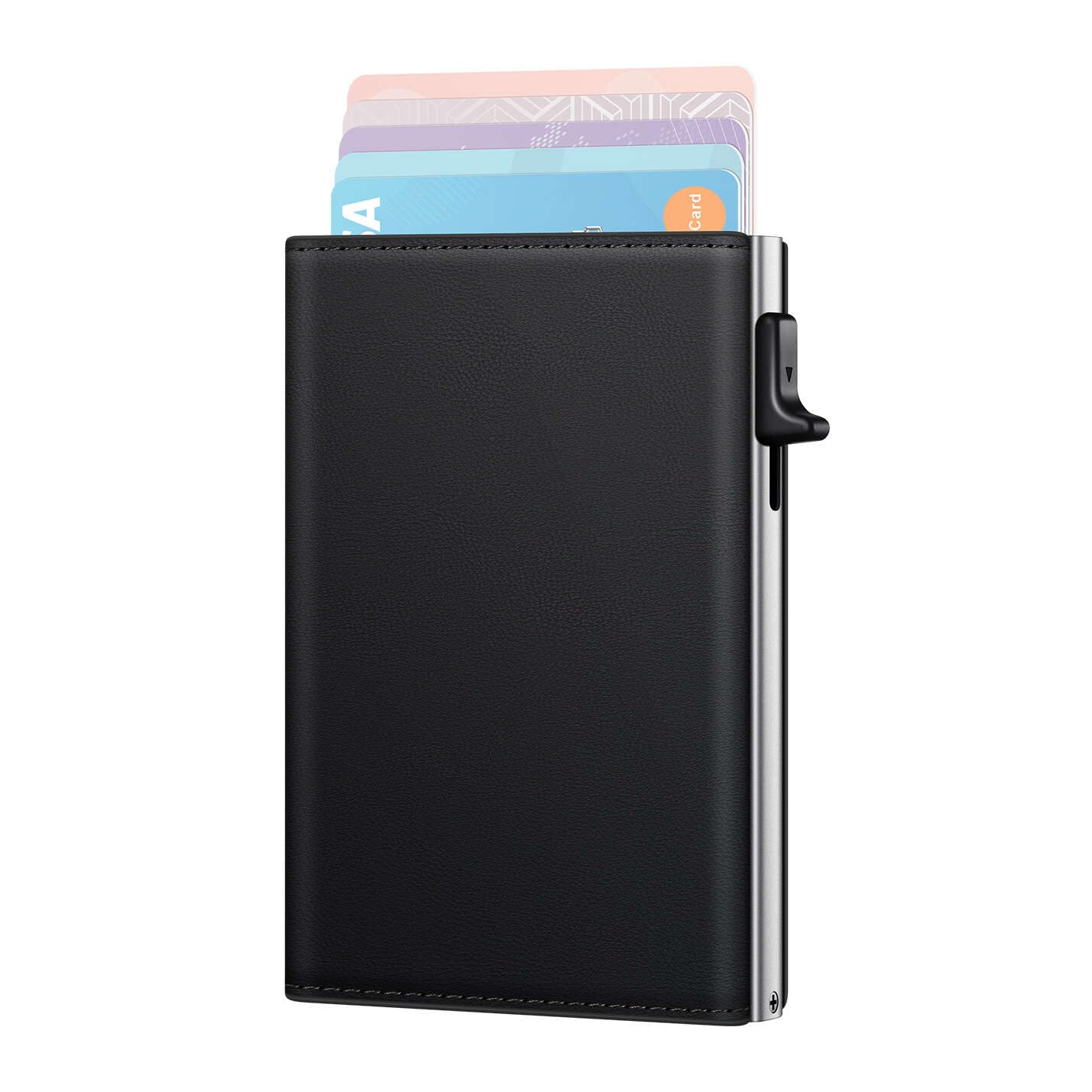 HOTSmall Wallet Women RFID Blocking Slim Card Wallet - Compact Credit Card Holder for 9-12 Cards with Cash Slot & Clear ID Window, Birthday Gifts for Women