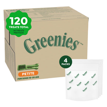 HOTGreenies Petite Natural Dental Dog Treats, Original Flavor, 60 Count | Original Flavor, 47% less tartar, freshens breath, natural ingredients, vitamins & minerals, for dogs 15-25 lbs, 36 oz. Pack