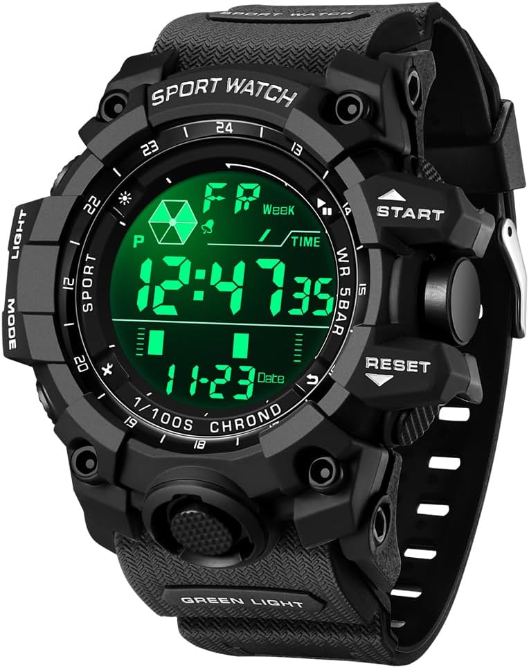 HOTFANMIS Mens Military Multifunction Digital LED Watch Electronic Waterproof Alarm Quartz Sports Watch