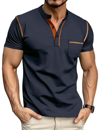 HOTMen's Henley Shirt Short Sleeve T-Shirt Casual Top Pullover Summer Lightweight Tee Shirts with Button