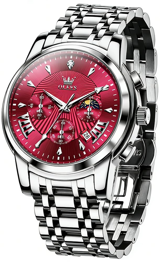 HOTOLEVS Mens Watches Luxury Waterproof Luminous Easy Read Chronograph Watches Full Gold/White Dail/Black Face with Calendar Wrist Watches