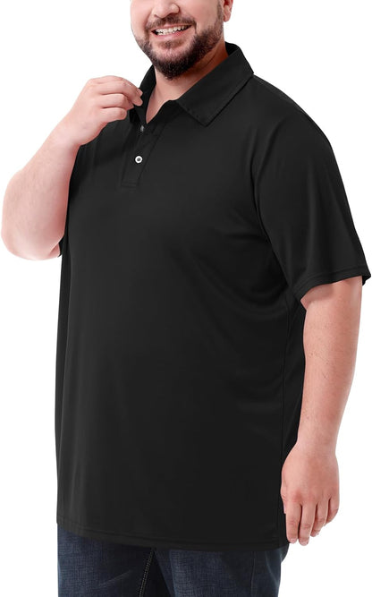 HOTIdtswch Men's Big and Tall Polo Shirts UPF 50+ Casual Work Quick Dry Short Sleeve Collared Golf Shirt（XL-8XL）