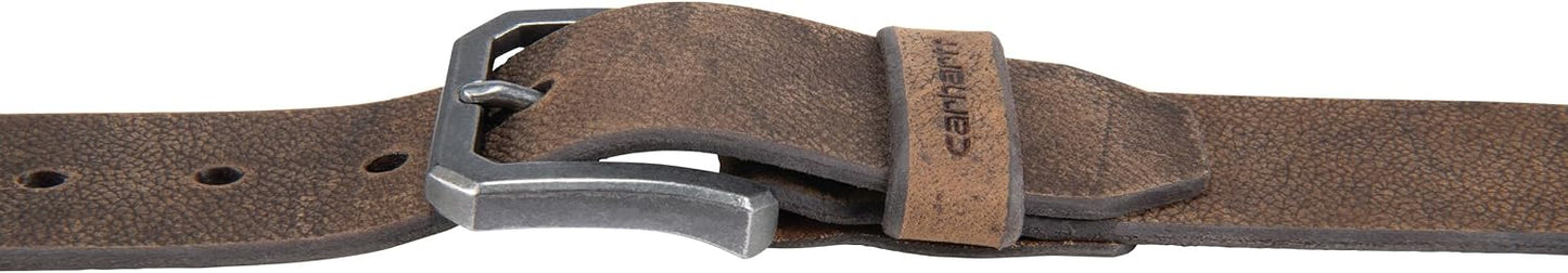 HOTCarhartt Men's Durable Full Grain Saddle Leather Classic Belts, W/Rugged Antique Nickel Hardware