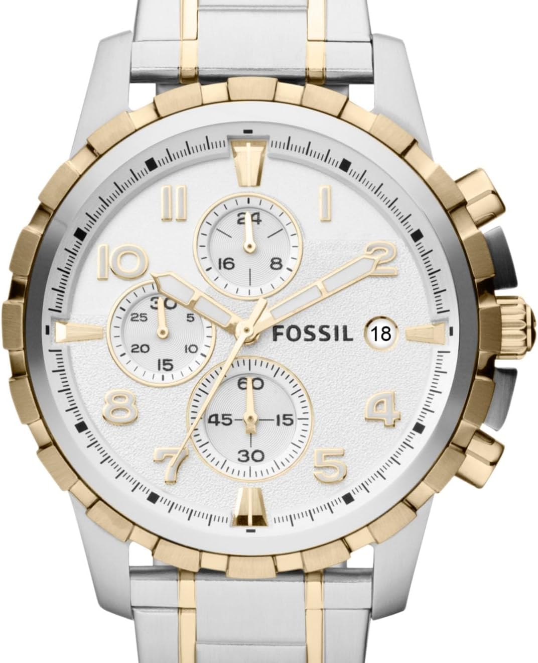 HOTFossil Men's Watch, Dean Quartz Stainless Steel Chronograph Watch for Men