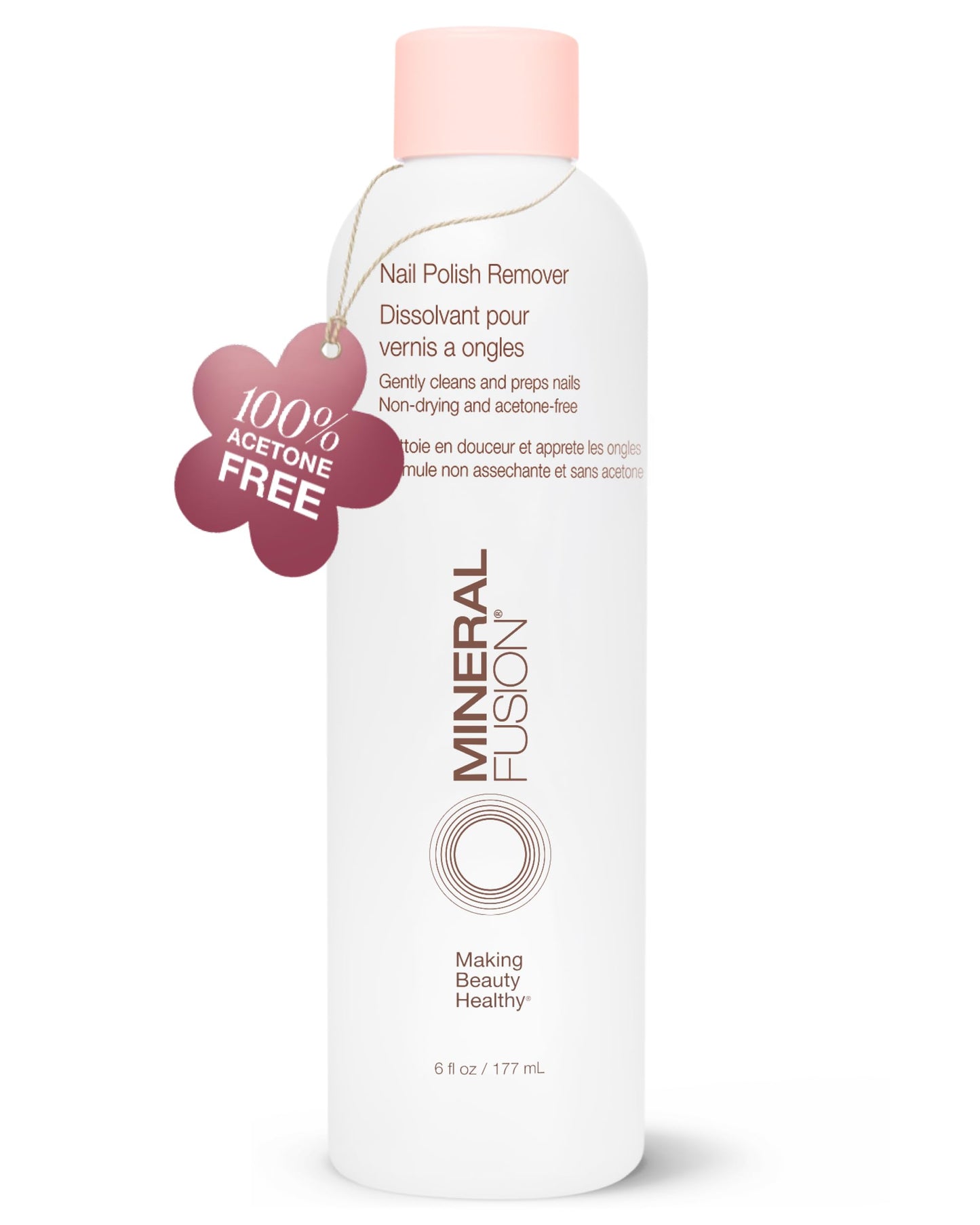 HOTMineral Fusion Nail Polish Remover, 6 fl oz | Acetone-Free Nail Care, Non Drying Liquid Formula