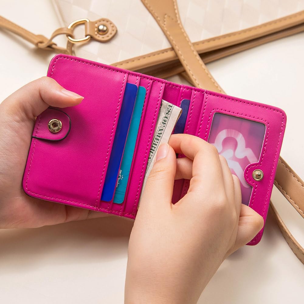 HOTCALLIE Womens Wallet Personalized - Custom Birth Flower and Name on Leather Bifold Pocket Wallet - Mother's Day Gift for Women, Wife, Grandma