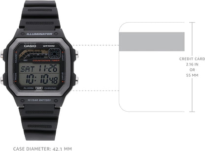 HOTCasio WS1600H Series | Men’s Watch | Sports Design | Stopwatch | Countdown Timer | LED Light with Afterglow | 100M WR | Daily Alarm | Auto Calendar | World Time | 10 Year Battery