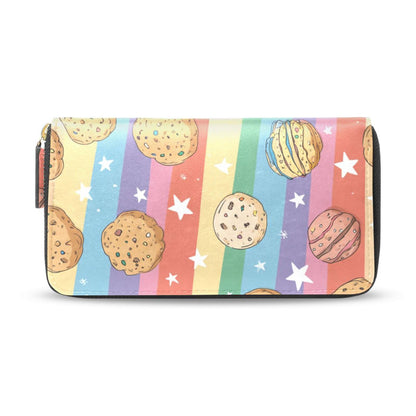 HOTWomens Long Leather Wallet Zip Around Clutch Purse Large Capacity Card Holder Organizer Pink Grid Roses