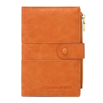 HOTMudono RFID Blocking Slim Passport Wallet, Travel Document Organizer | Vegan Leather Passport Holder for Women and Men, Travel Credit Card Case with ID Window, Zipper Pocket and Pen Holder