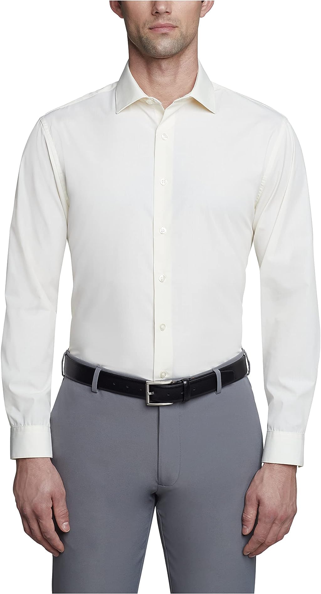 HOTKenneth Cole Unlisted Men's Slim Fit Solid Dress Shirt - Amazon Exclusive