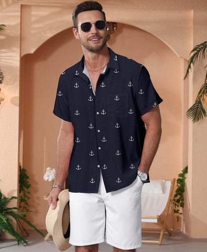 HOTKYKU Funky Hawaiian Shirt for Men Palm Beach Shirts Tropical Vacation Clothes