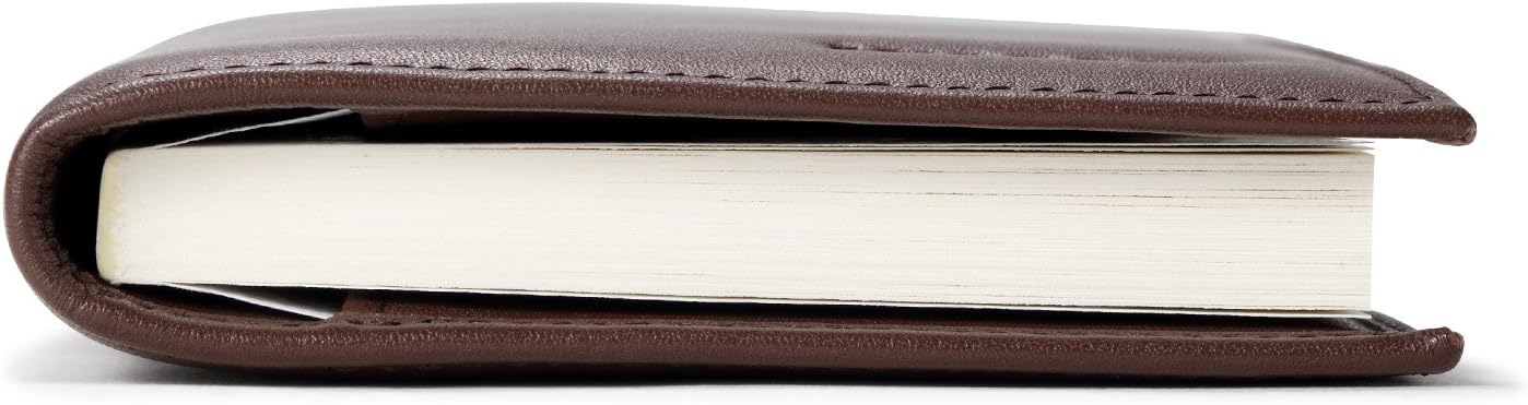 HOTHISCOW Slim Leather Checkbook Cover for Personal Checks | Full grain cowhide, transaction register & check book pockets, removable duplicate divider, durable stitching, gifts for men