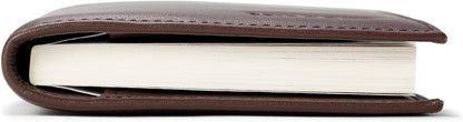 HOTHISCOW Slim Leather Checkbook Cover for Personal Checks | Full grain cowhide, transaction register & check book pockets, removable duplicate divider, durable stitching, gifts for men