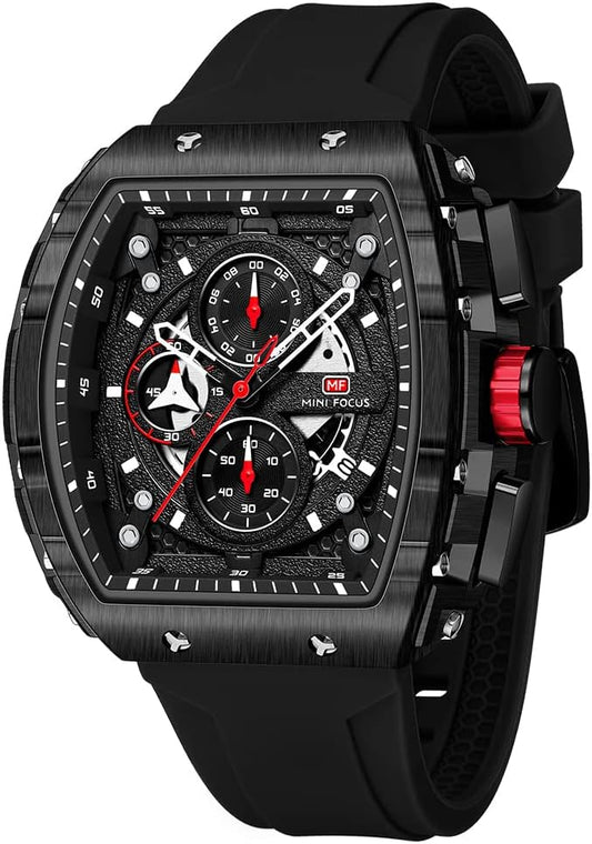 HOTMini Focus Men's Watch Fashion Sport Wrist Watches (Chronograph/Waterproof/Luminous/Calendar) Silicon Strap Quartz Watches for Men