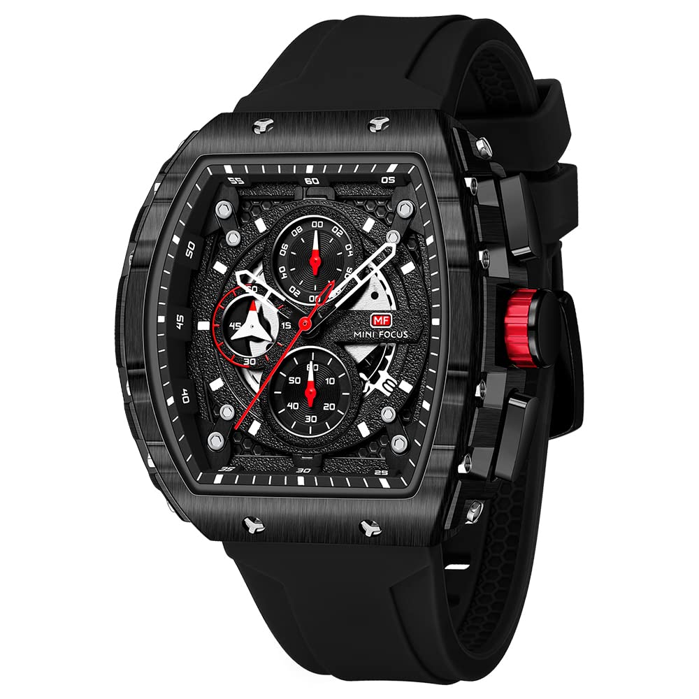 HOTMini Focus Men's Watch Fashion Sport Wrist Watches (Chronograph/Waterproof/Luminous/Calendar) Silicon Strap Quartz Watches for Men