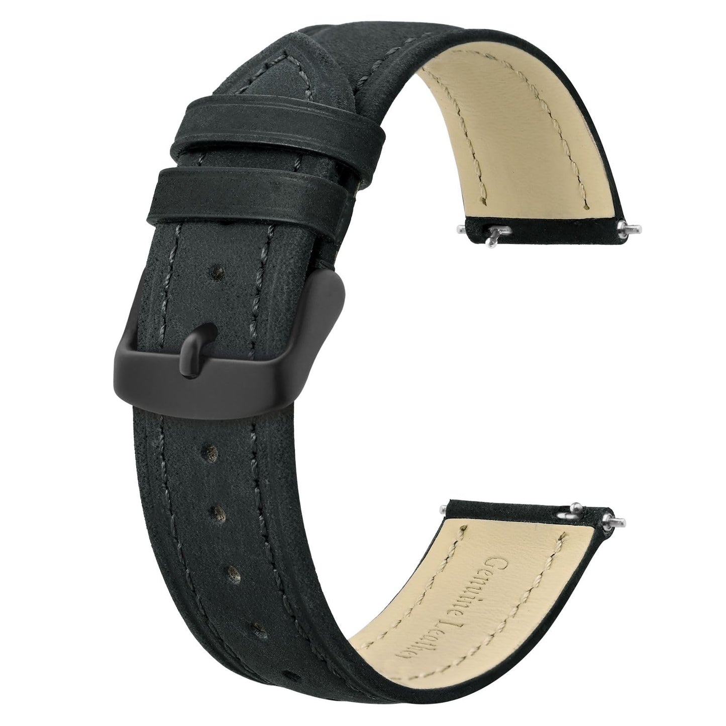 HOTBISONSTRAP Extra Long Watch Bands 18mm 20mm 22mm 24mm, Leather Watch Straps for Men, XL Replacement Strap for Large Wrists
