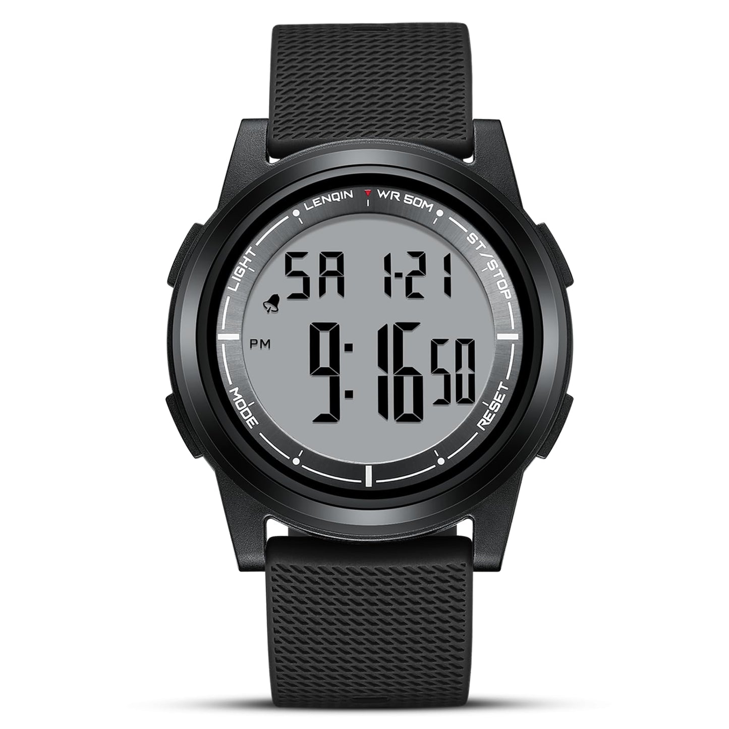 HOTHANPOSH Mens Digital Watch Ultra Thin Minimalist Sports Waterproof Outdoor LED Screen Large Face Wrist Watches for Men with Back Light Alarm Date Stopwatch