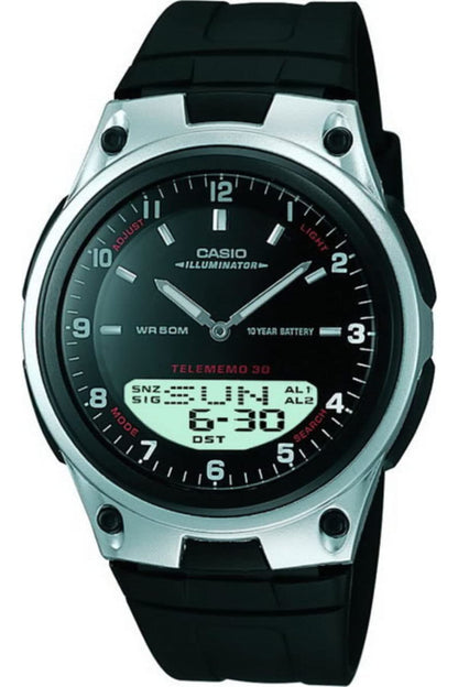 HOTCasio AW80 Series | Men’s Analog-Digital Watch | 50M Water Resistance | Multi Alarms | 100 SEC Stopwatch | Countdown Timer | World Map for World Time | LED Light | LC Display | 10 Year Battery